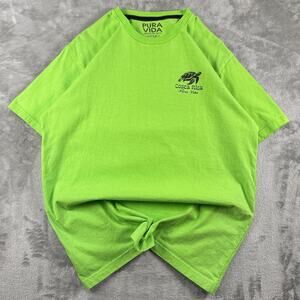 Costa Rica Pura Vida Sea Turtle Graphic T Shirt Mens Large Green Tourist Tee